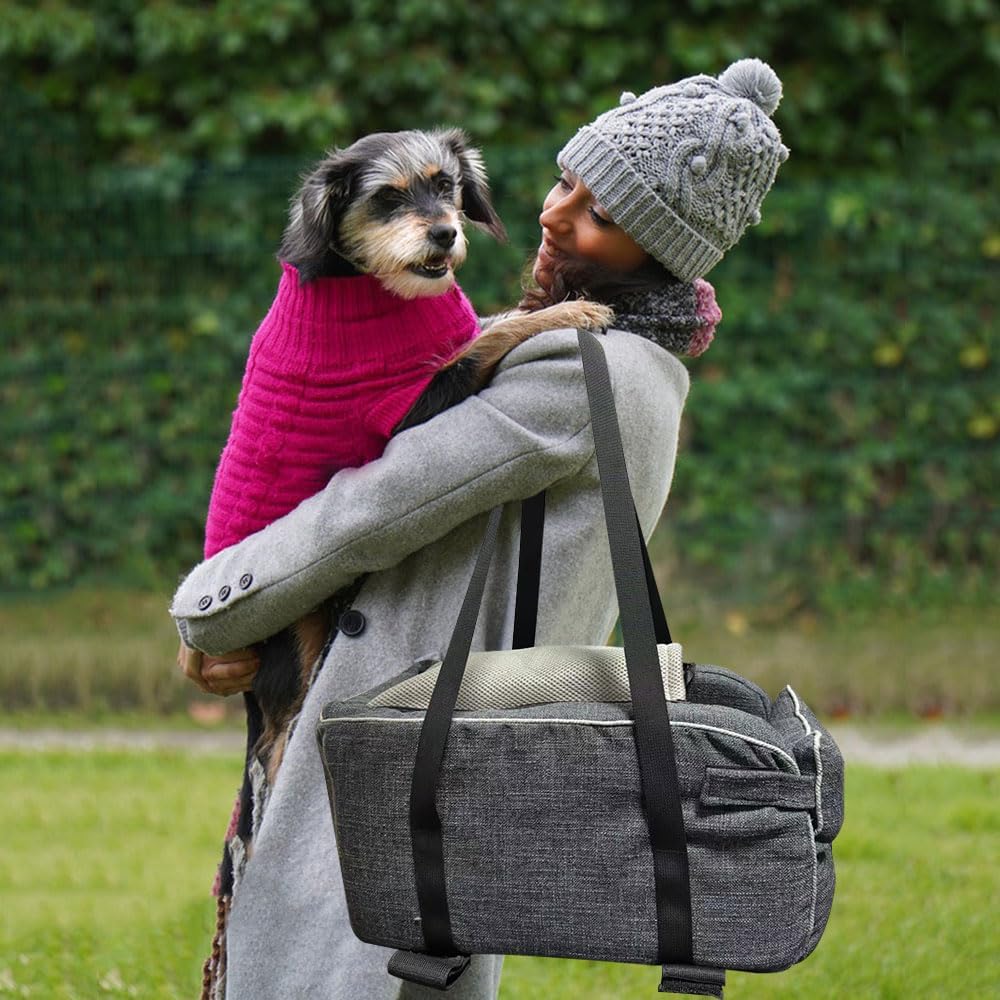 Lebote Center Console Dog Car Seat,Anti-Collapse Pet Car Seat with Soft Cushion Safety Belt.Portable Travel Pet Seat Suitable for Small Pets