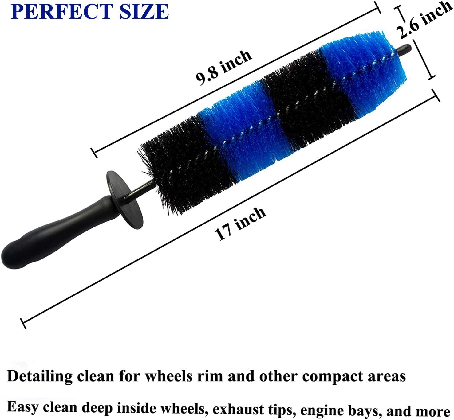 LUCKLYJONE 7Pcs Wheel & Tire Brush, Car Detailing Kit, 17inch Long Soft Wheel Brush, 5 Detail Car Wash Kit for Cleans Dirty Tires & Releases Dirt and Road Grime, Short Handle 2 LUCKLYJONE 7Pcs Wheel & Tire Brush, Car Detailing Kit, 17inch Long Soft Wheel Brush, 5 Detail Car Wash Kit for Cleans Dirty Tires & Releases Dirt and Road Grime, Short Handle