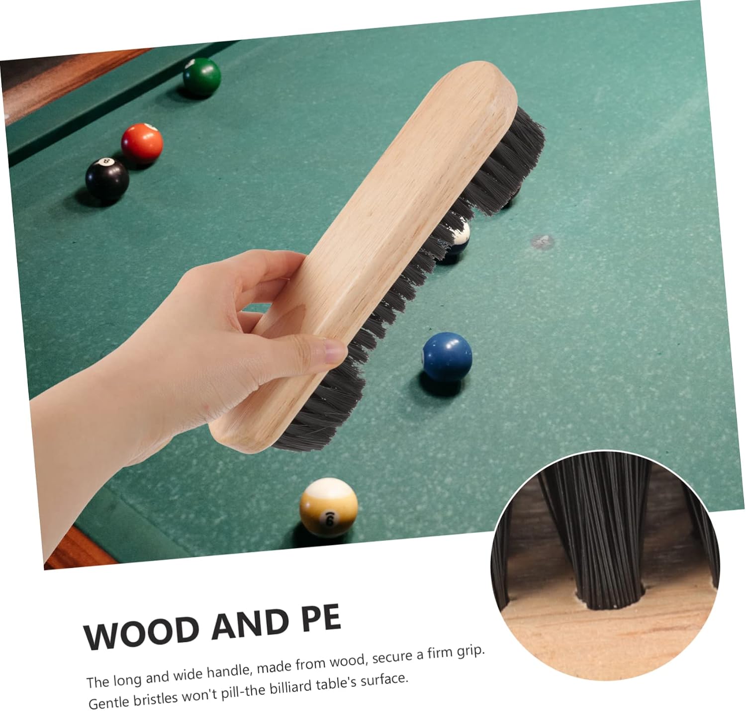 2pcs Wooden Pool Table Cleaning Brush Billiards Accessories Pool Table Sweeper Billiards Cleaning Brush Set