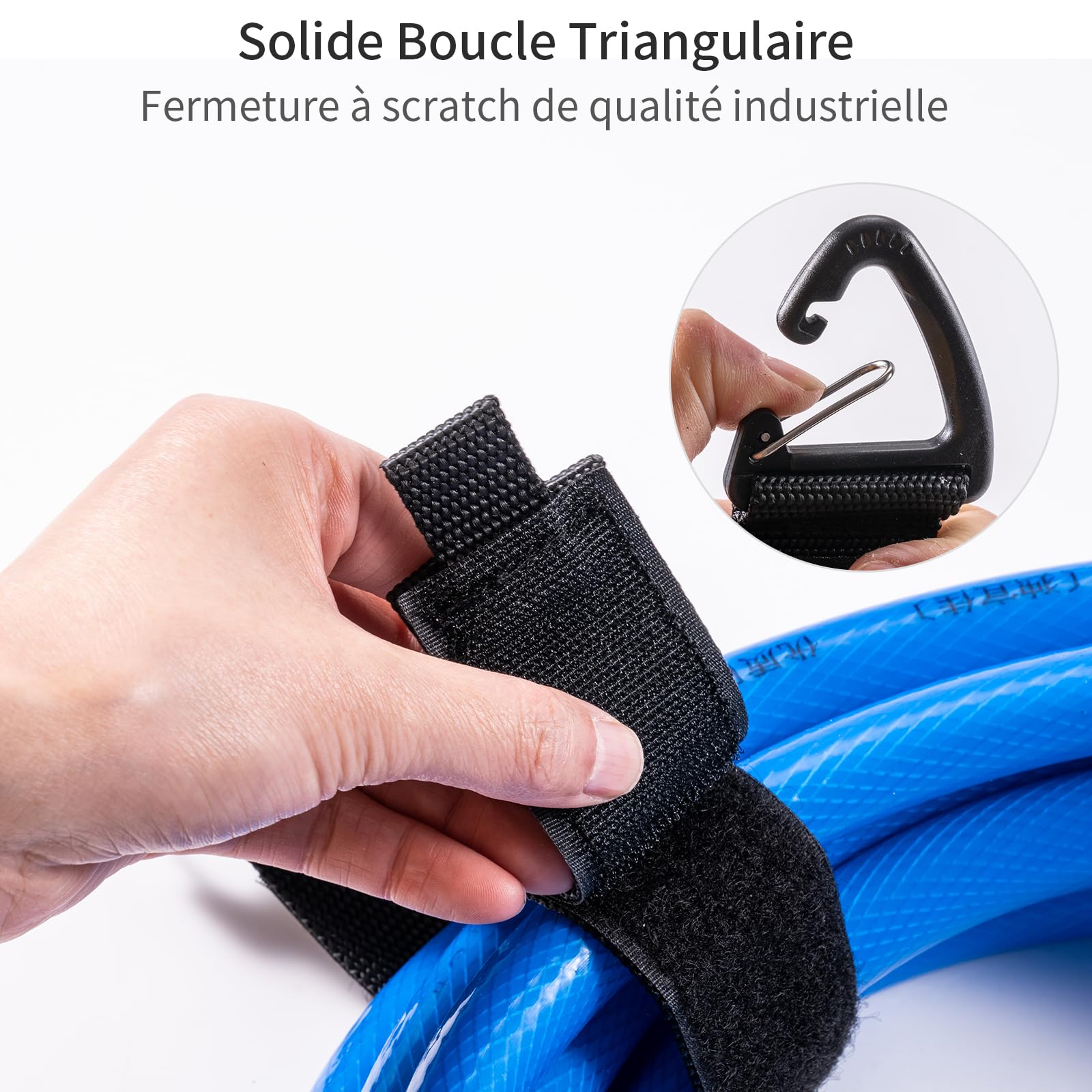LODD Lot De 8 Sangles De Rangement à Scratch - 3 Tailles Nylon Résistant Charge 25kg Avec Œillet Antirouille Pour Garage Et Extérieur