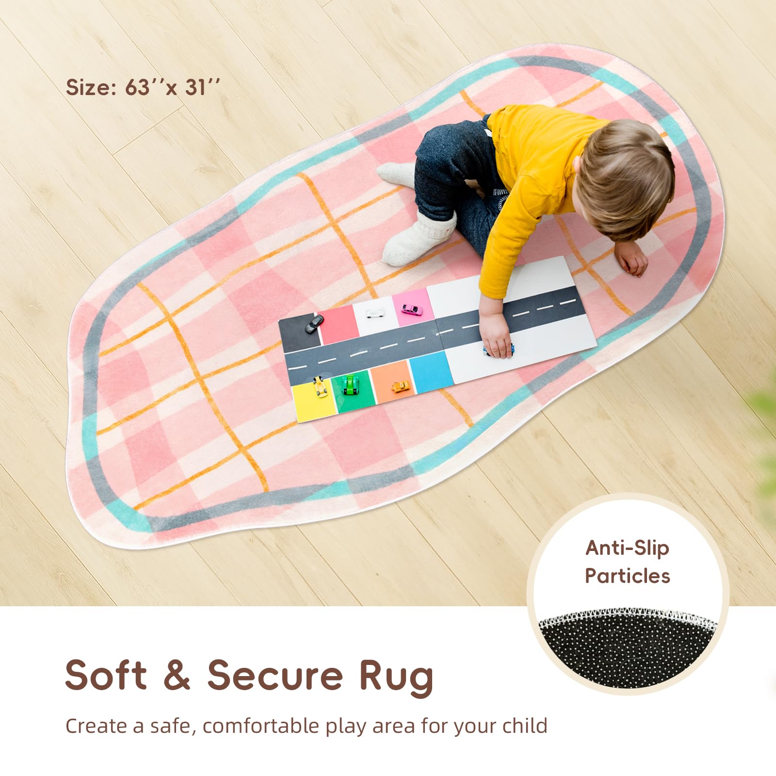 OOOK Kids Sofa Couch, Upholstered Kids Couch, Toddler Armchair with Wooden Armrest, Toddler Chairs Comfy 3-5 for Playroom, Bedroom, Nursery