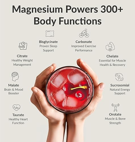 Miniatura 3 de BIOptimizers Magnesium Breakthrough Drink Tarta Cherry - 8 formas de magnesio glicinato, malato, citrato y más - Suplemento natural para dormir -