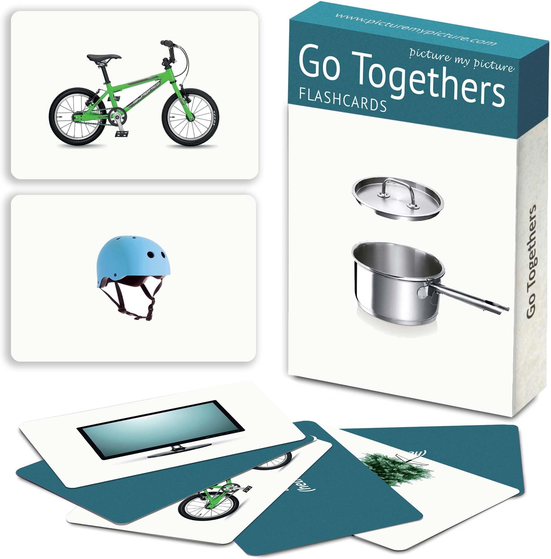 Picture My Picture Go Togethers Flash Card Set – Speech Therapy Tool for Vocabulary, Communication & Thinking, Scratch-Resistant with Activity Guide, Suitable for Education, ESL & ABA – Set of 40
