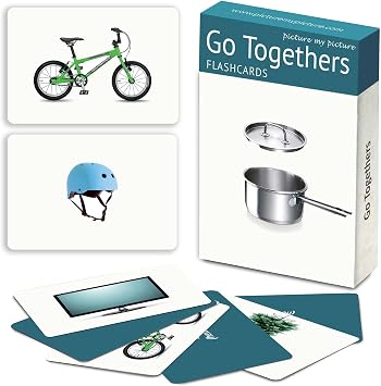 Picture My Picture Go Togethers Flash Card Set Speech Therapy Tool for Vocabulary, Communication & Thinking, Scratch-Resistant with Activity Guide, Suitable for Education, ESL & ABA Set of 40