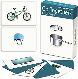 Picture My Picture Go Togethers Flash Card Set – Speech Therapy Tool for Vocabulary, Communication & Thinking, Scratch-Resistant with Activity Guide, Suitable for Education, ESL & ABA – Set of 40