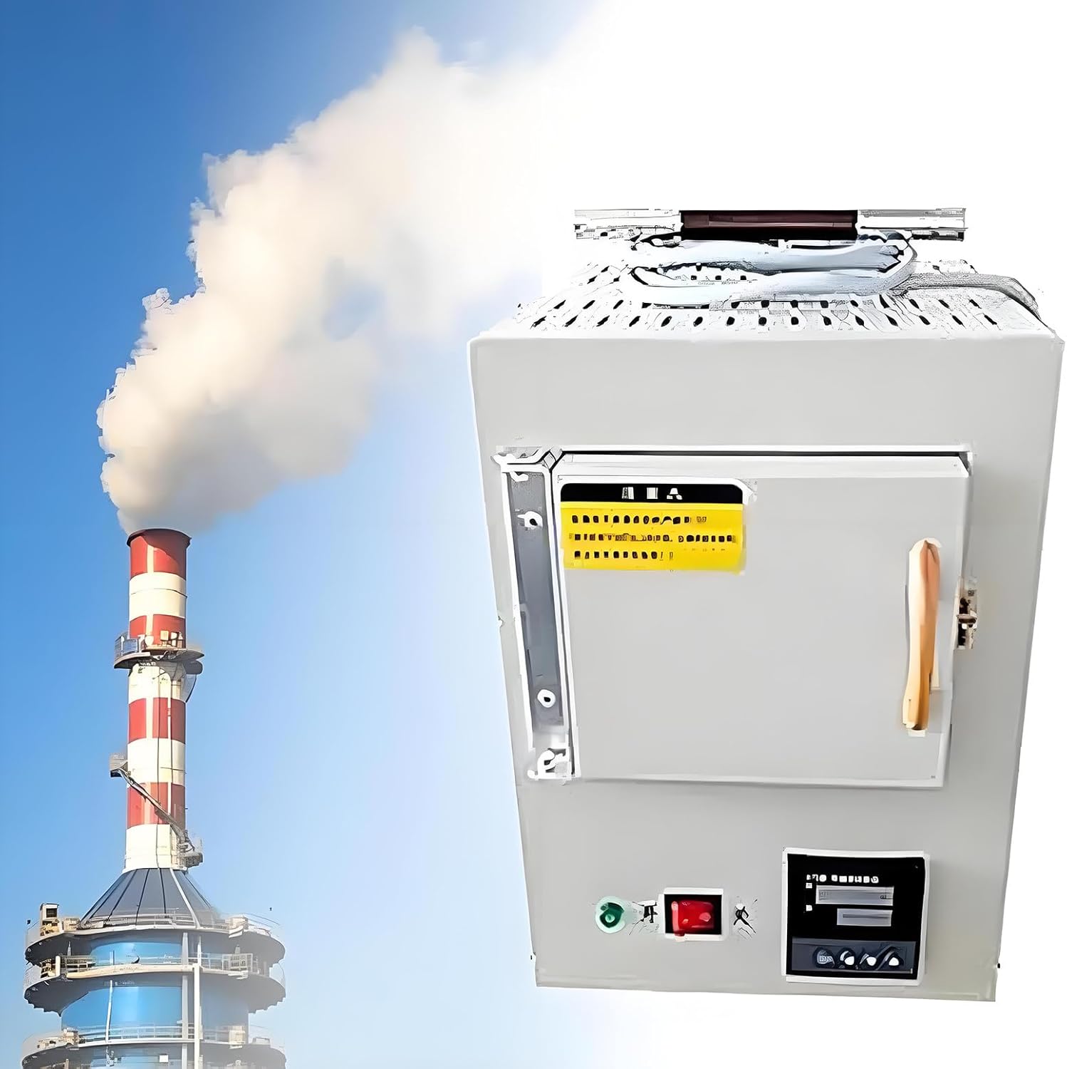 Compact benchtop Muffle Furnace, Ceramic Fiber Furnace, Small Laboratory Electric Furnace, Integrated Program Control, Metal/Ceramic/Plastic/Titanium Thermal