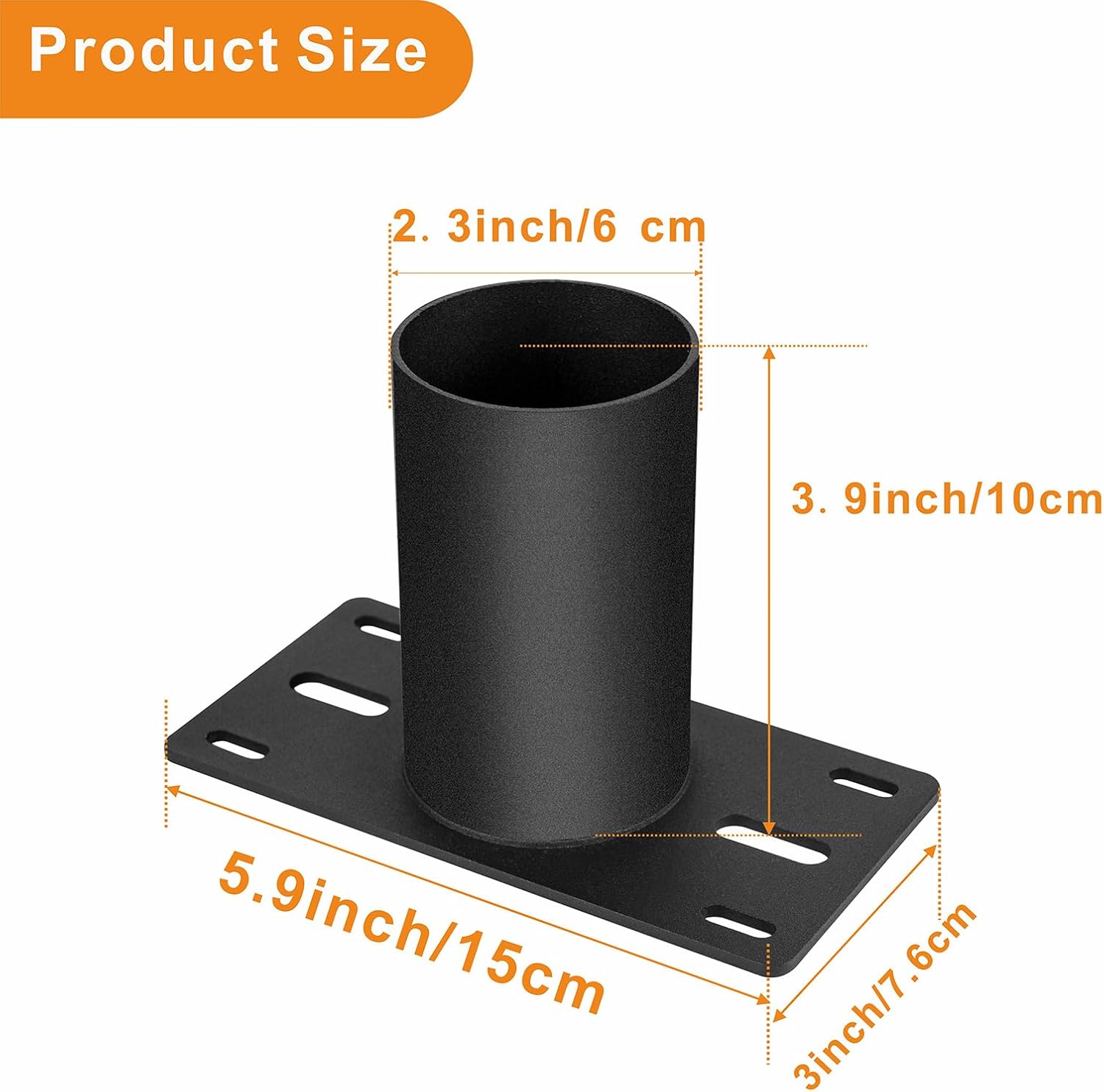 2 PCS Slip Fitter Adaptor, Mounting Bracket, Transform Slip Fitter into Arm Mounting, Tenon Adaptor for Outdoor Flood Lights, Street, Parking Lot, Shoebox Light Fixtures