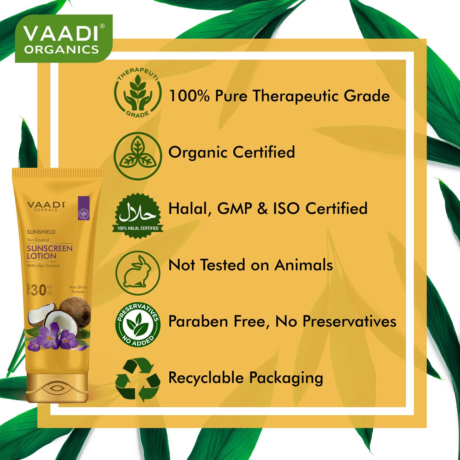 Vaadi Herbals Sunscreen Lotion SPF-30, 110g 2