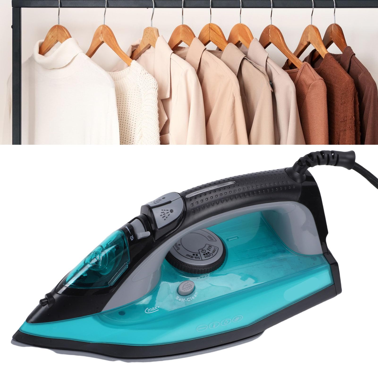 Generic Generic Plancha de Potente Plancha de Ropa de Mano de Doble Uso de 2200 W para Viajes a Casa, Material ABS Tanque de Agua de 380 Ml (Enchufe de la UE) (Enchufe de la UE)