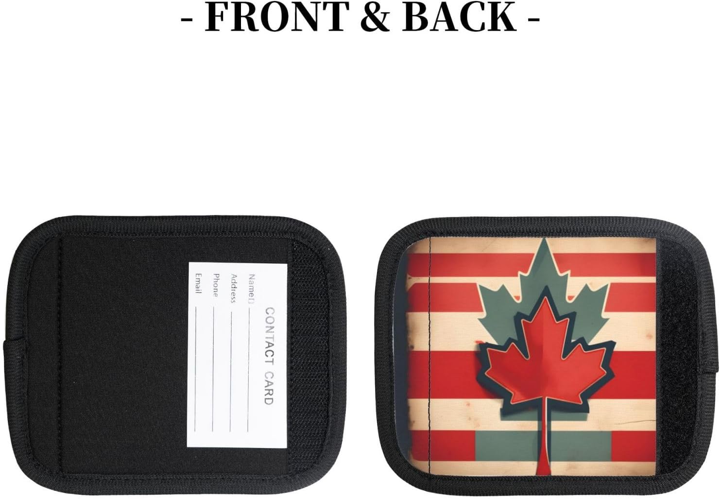Retro Canada Flag Pattern Print Luggage Handle Wrap for Suitcase/Carry On/Backpacks-Neoprene Handle Wrap Cover 2pcs