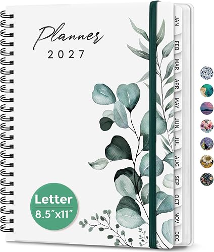 8.5" x 11" Large 2027 Planner, Weekly & Monthly, Jan–Dec 2027 Calendar Book