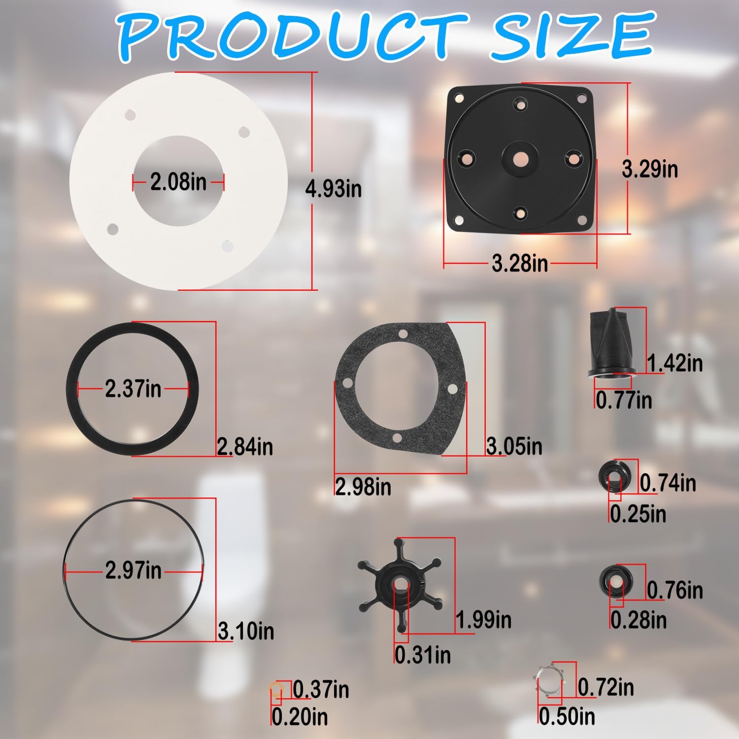 Replacement Jabsco 37040-0000 Marine Toilet Repair Kit for Jabsco 37010 Series and PAR 37 Series Marine Toilets