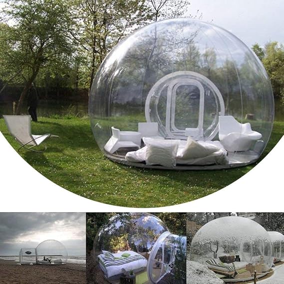 Bubble House Transparent Inflatable Tent with Electric Pump, Inflatable Outdoor Tent, Outdoor Camping Tent, Backyard Camping, Diameter 9.8 ft 3 m, Sunbathing, Windproof, Automatic Rainproof, Portable