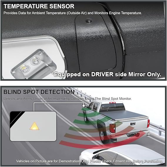 Spec-D Tuning Black Power Heated Manual Fold Tow Mirror