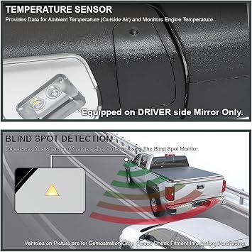 Spec-D Tuning Black Power Heated Manual Fold Tow Mirror