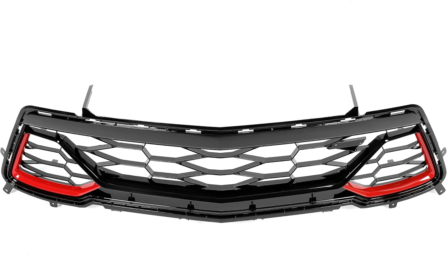 KUAFU Lower Grille & License Plate Frame Compatible with 2016-2018 Chevy Chevrolet Camaro SS Replace for 84040593 Painted Plastic Black & Red