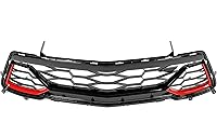Vista 5 de KUAFU Parrilla inferior y marco para matrícula compatible con Chevy Chevrolet Camaro SS 2016-2018 Reemplazo para 84040593 Plástico pintado negro