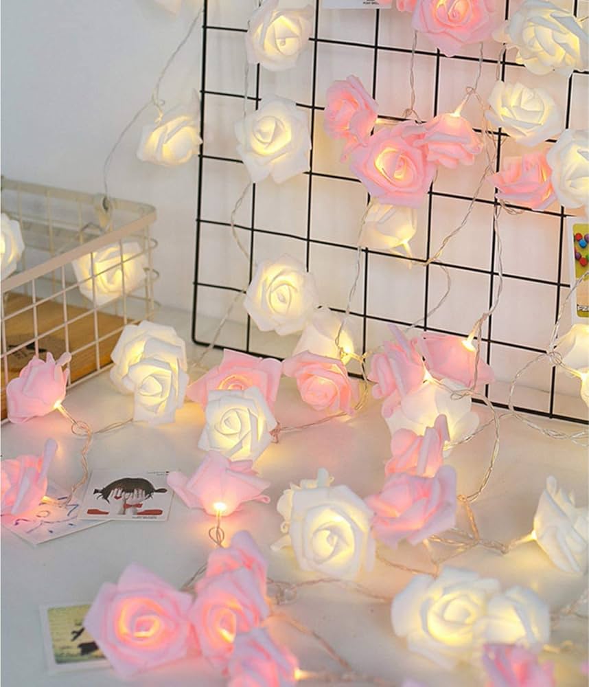 Luci A Batteria A Forma Di Rosa - 1.5 M, 10 LED, IP44 Impermeabile, Per Matrimoni, San Valentino E Decorazione - Foto 7