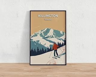 Killington Vermont Travel Poster Customizable Wall Art Print for Home Office Decor Vintage Ski Resort Scenic Artwork