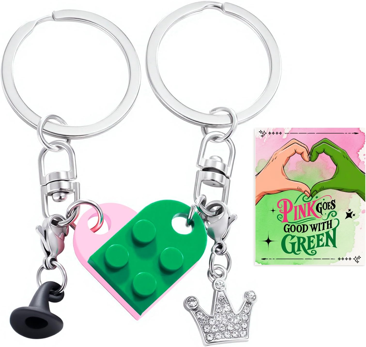 PANMAY 2pcs Matching Heart Keychains Brick Heart Keychain Inspired Brick with...