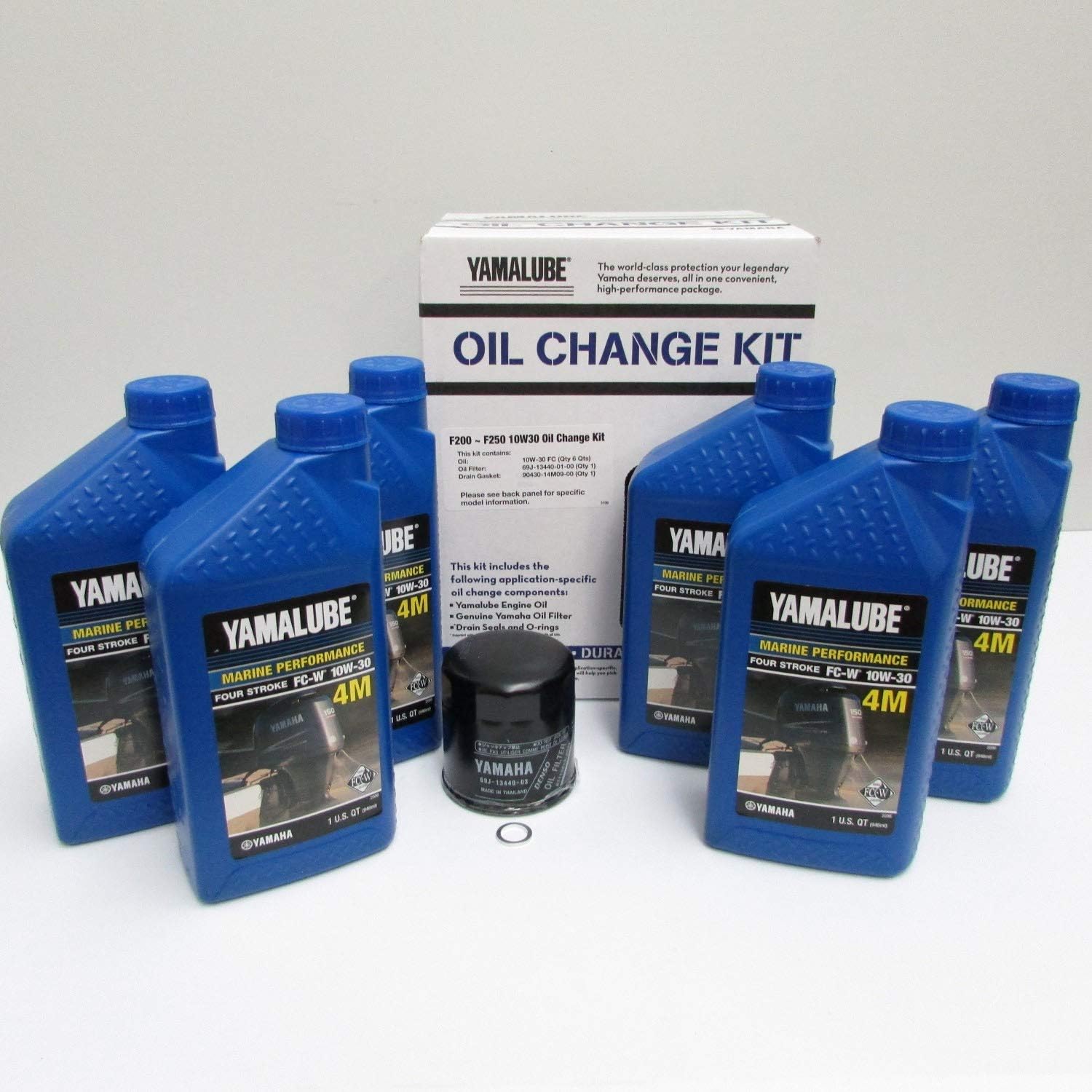 Yamaha 5W30 Outboard Oil Change Kit – Part LUB-MRNSH-KT-05 – For 2010+ VF250, VF225, VF200 Models