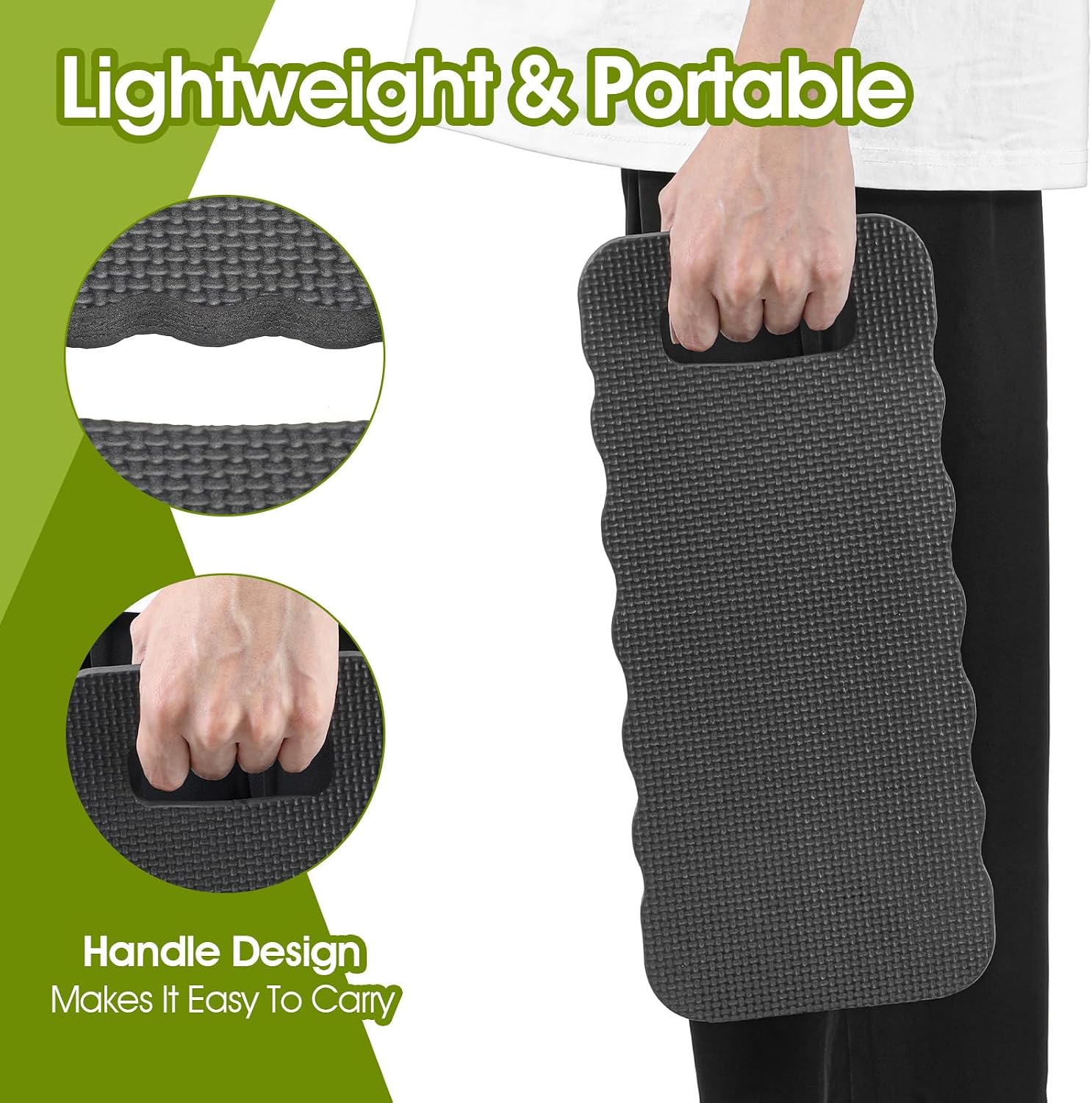 6 PCS Gardening Kneeling Pad, Thick Knee Mat Waterproof Foam Knee Pads Kneeler Mat for Long Gardening Hours,Cleaning, Yoga, Praying, Exercise 16'' x7''x 1'' Black