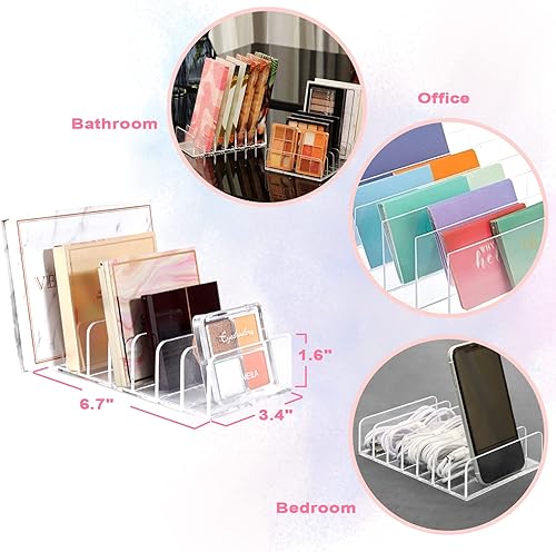 Miniatura 3 de V-HANVER Combo de organizador de maquillaje, organizador de maquillaje giratorio de 360 con 7 capas ajustables, organizador de acrílico para el