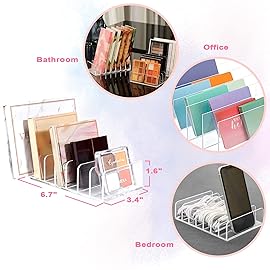 V-HANVER Makeup Organizer Combo - 360 Rotating Makeup Organizer with 7 Adjustable Layers Acrylic Skincare Organizer Large Cosmetic Display Case Clear Perfume Organizer with Makeup Palette Organizer