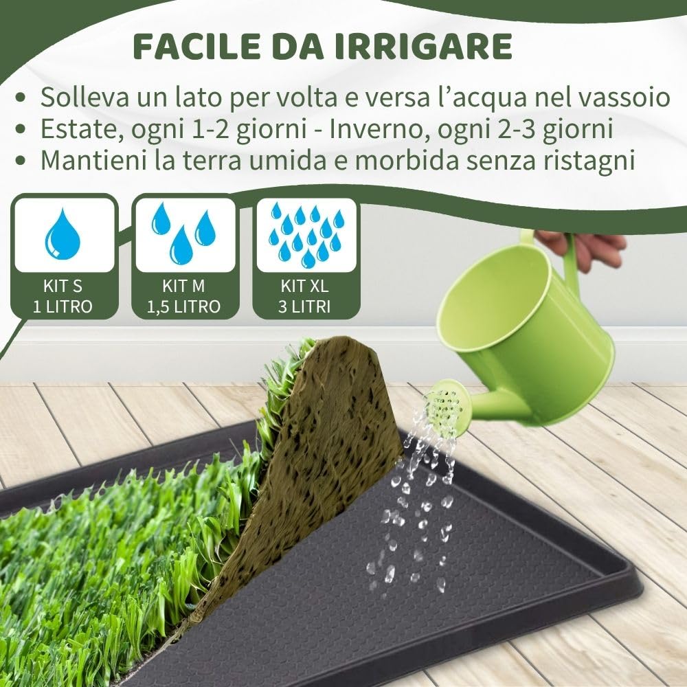 Pack 4 - XL - PetZolla: Prato Vero con Vassoio 100X90 cm, Spray Neutralizzatore e Attrattivo – Cuccia per cane. Lettiera Naturale per Cani. Alternativa Ecologica a Traversine e Tappetini per Pipì