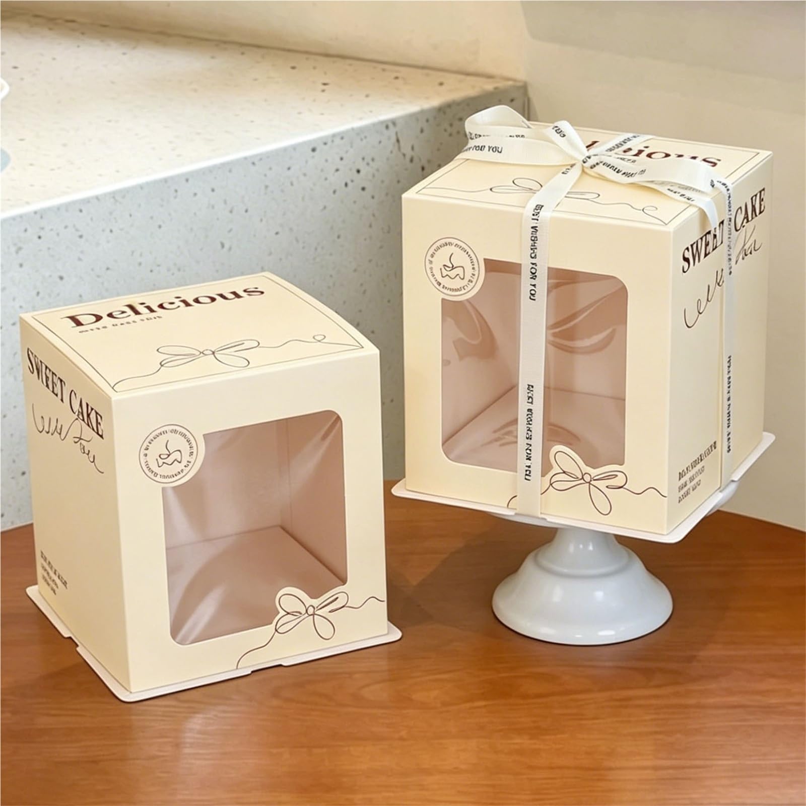 Finestra trasparente for scatole for torte 5 pezzi 2 in 1 da 5/6/8 pollici