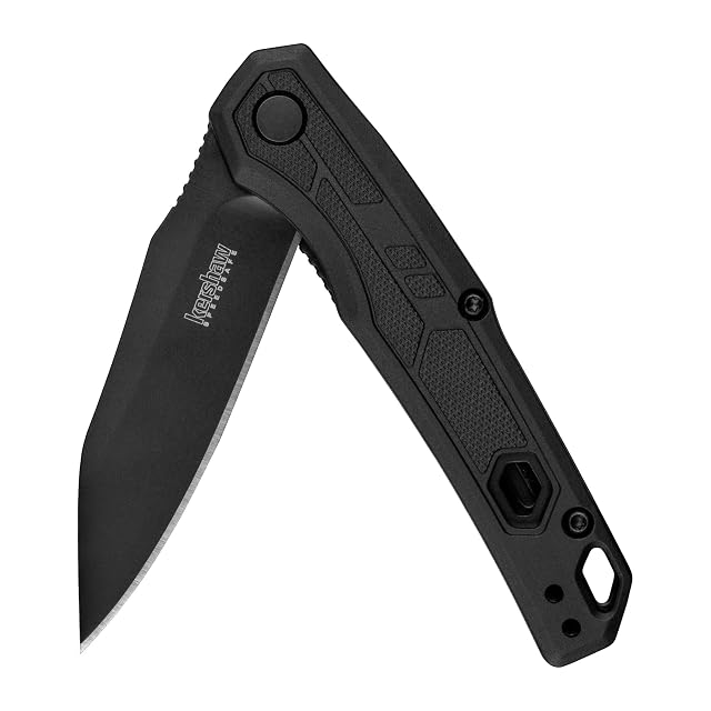 Kershaw Appa Folding Tactical Pocket Knife SpeedSafe Opening 2 75 inch Black Blade and Handle Small Lightweight Every