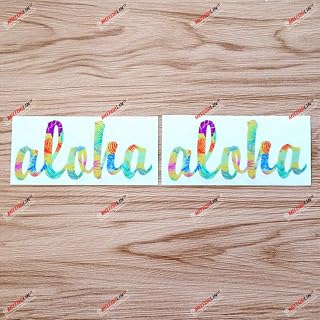 2X Reflective 4'' Aloha Hawaii Hawaiian Decal Sticker Car Vinyl Colorful Style