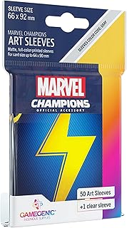 Gamegenic Marvel Champions The Card Game Official Ms. Marvel Art Sleeves - Pack of 50 Art Sleeves and 1 Clear Sleeve, Card Game Holder, Use with TCG and LCG Games, Made by Fantasy Flight Games