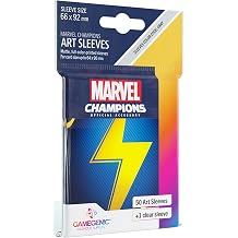 Gamegenic Marvel Champions The Card Game Official Ms. Marvel Art Sleeves - Pack of 50 Art Sleeves and 1 Clear Sleeve, Card Game Holder, Use with TCG and LCG Games, Made by Fantasy Flight Games