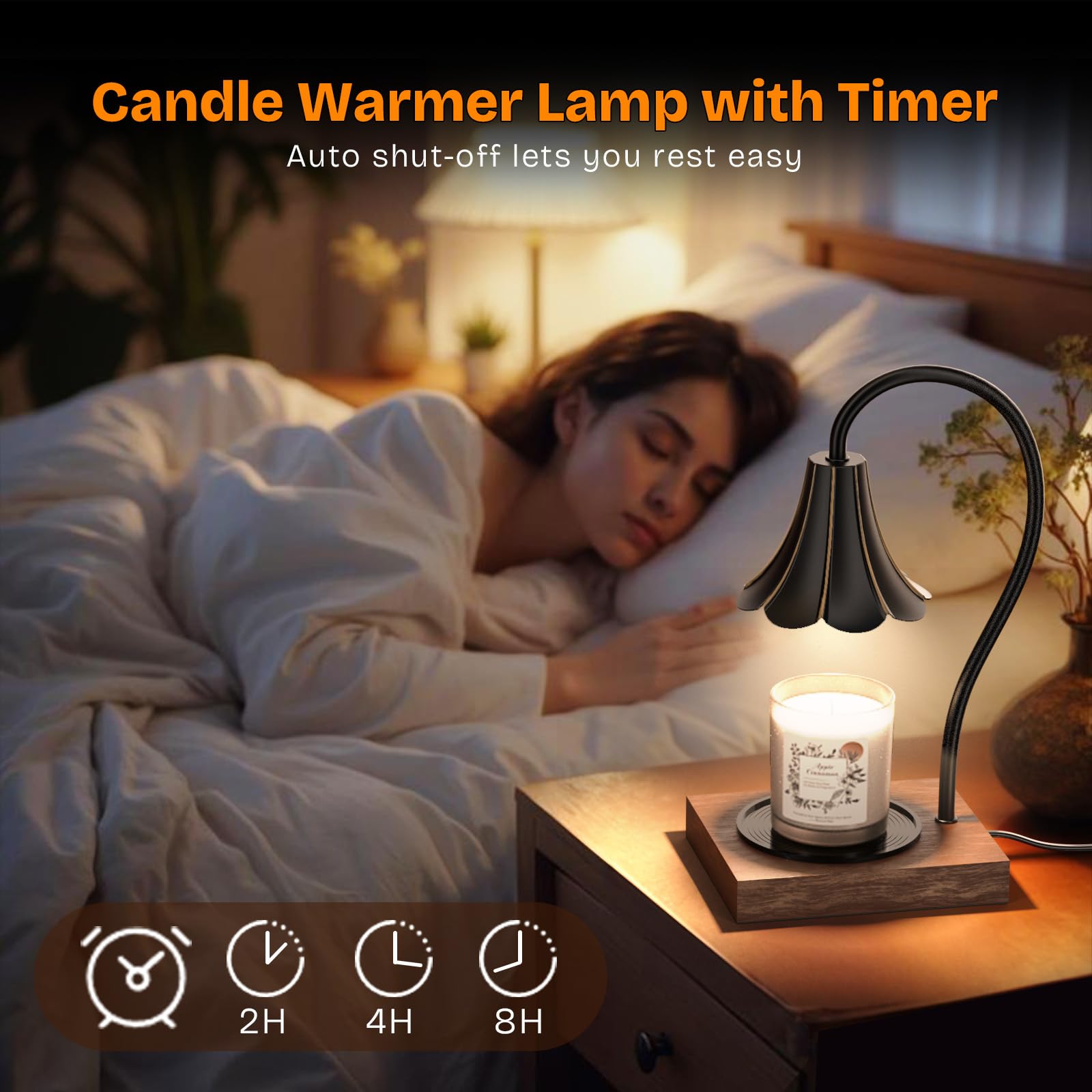 ASWNS Candle Warmer Lamp With Timer & Dimmable Light - Jar Candle Warmer, Adjustable Wax Melt Warmer, Gift For Women, Home Decor - View #3