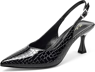 Women's Kitten Heel Slingback Low Pumps 3 Inches Stiletto Pointed Closed Toe Elegant Dressy Bridal Wedding Party Shoes