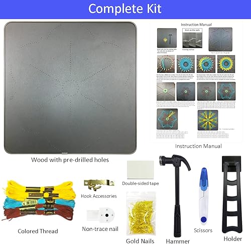 Miniatura 3 de JEKEJIAJIU Kit de arte de cuerda para adultos principiantes, kit de manualidades para adultos, arte de cuerda de bricolaje con todos los accesorios