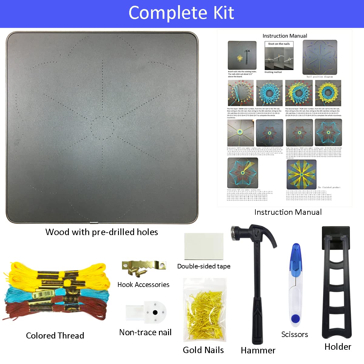 DIY Heart String Art Kit Craft Cupcake All Necessary