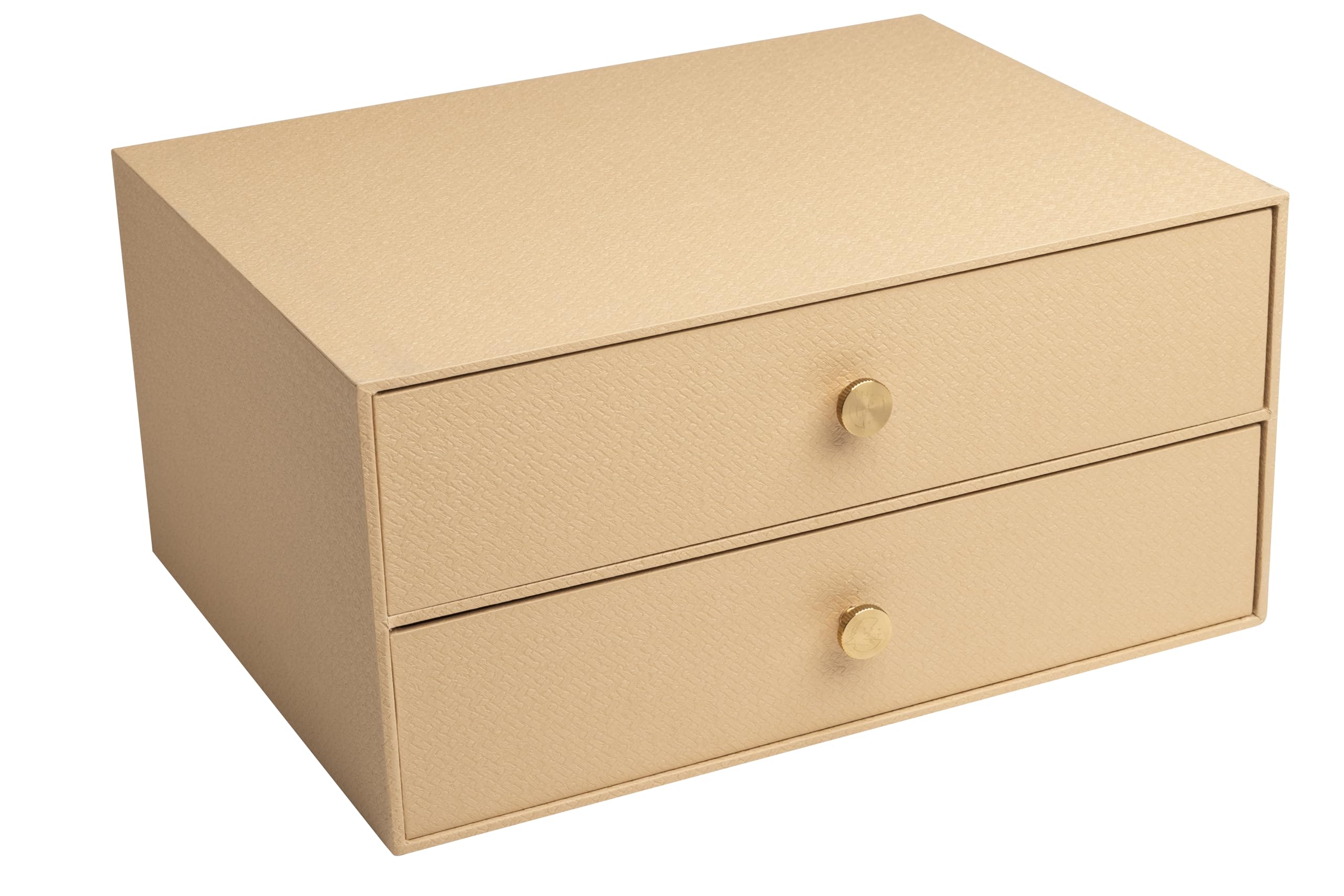 Exacompta - Réf. 30602E - Module de rangement à 2 tiroirs Office By Me - En carton recyclé - Pour document A4+, Dimensions : Profondeur 17x largeur 35,5 x Hauteur 27cm - Coloris Beige