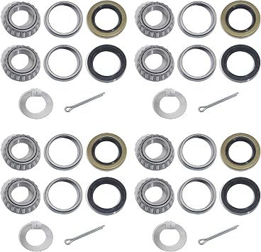4 Sets L44649 L44610 Trailer Hub Bearings Kit for 1-1/16 Axle
