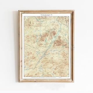 Historical USGS Poster of Long Lake 1904 Raquette River | 11x17 12x18 16x24 24x36 Unframed Print Wall Art | Vintage Antique Rustic Artwork for Gift | Home Office Decor