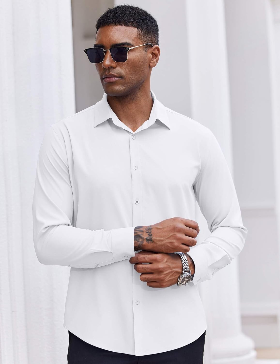 COOFANDY Men's Dress Shirts Long Sleeve Casual Button Down Shirt Solid Regular Fit Formal Business Shirts - Image 5