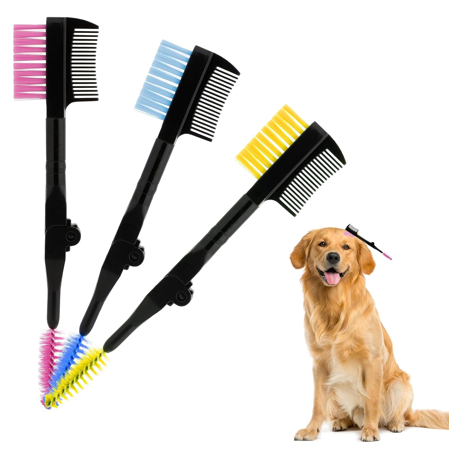 3 Pcs Eye and Tear Stain Grooming Combs – Removing Crust, Mucus, and Fleas for Pets