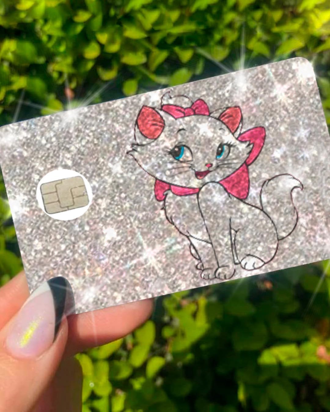 Exotixcard The Original Reflective Ultra Bling Skin Debit Credit Card, Back Information Extx Fins Luxury Bright Jewel Effect (Skull)