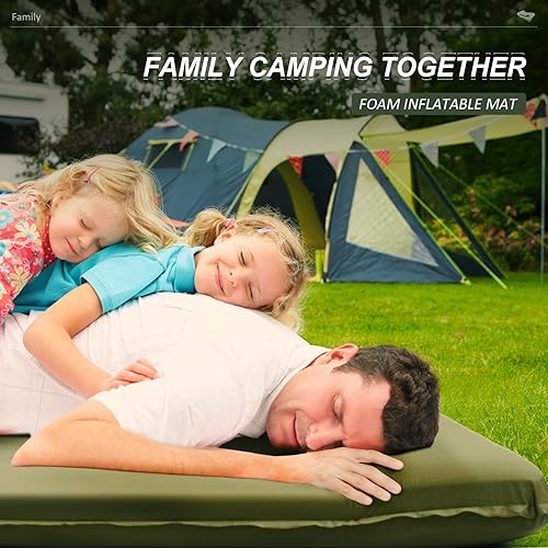 Miniatura 5 de Almohadilla de dormir autoinflable para camping, espuma viscoelástica, ultra gruesa, de los años 20, aislada, para campamento, portátil, con