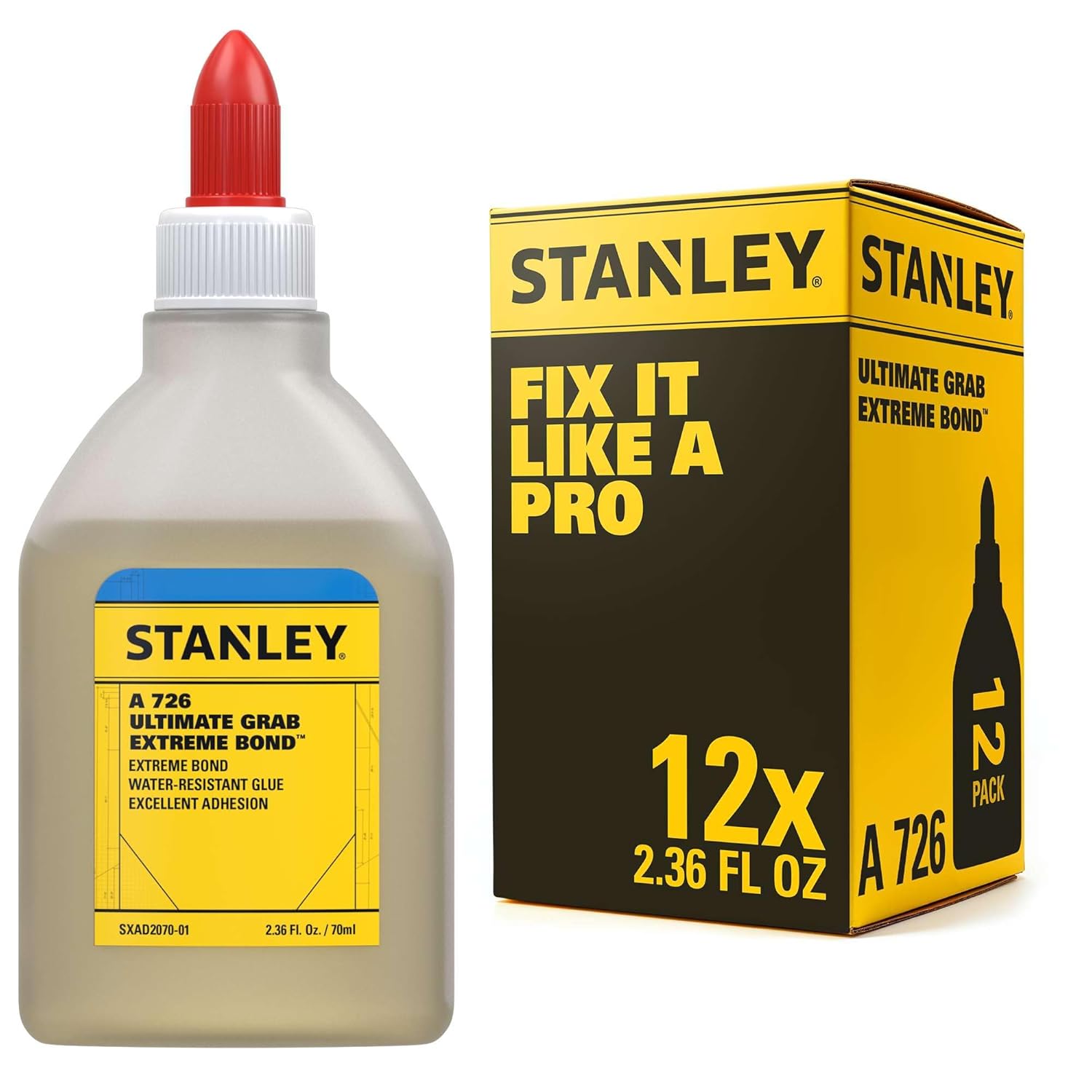 Stanley Multi Bond Polyurethane Adhesive Glue - 1 x 2.36 fl.oz-Fast Curing for Woodworking, Plastic, Wood, Metal Crafts and Hobby, Clear, 2.36 fl.oz.- 1 Pack