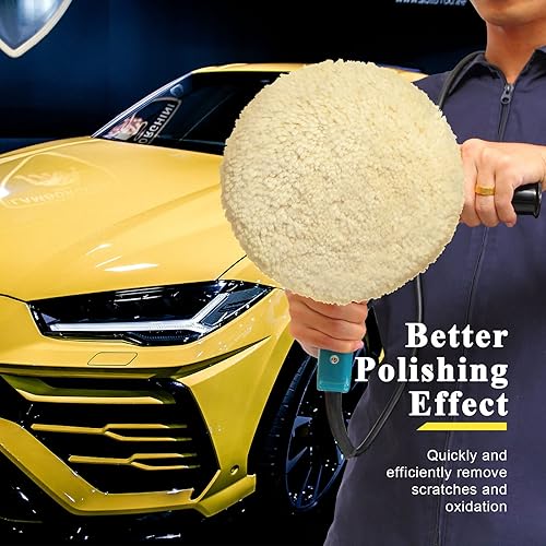 Miniatura 5 de 6 almohadillas de pulido de lana, almohadillas de corte, almohadilla de pulido de gancho para compuesto, corte y pulido, almohadilla de pulido de