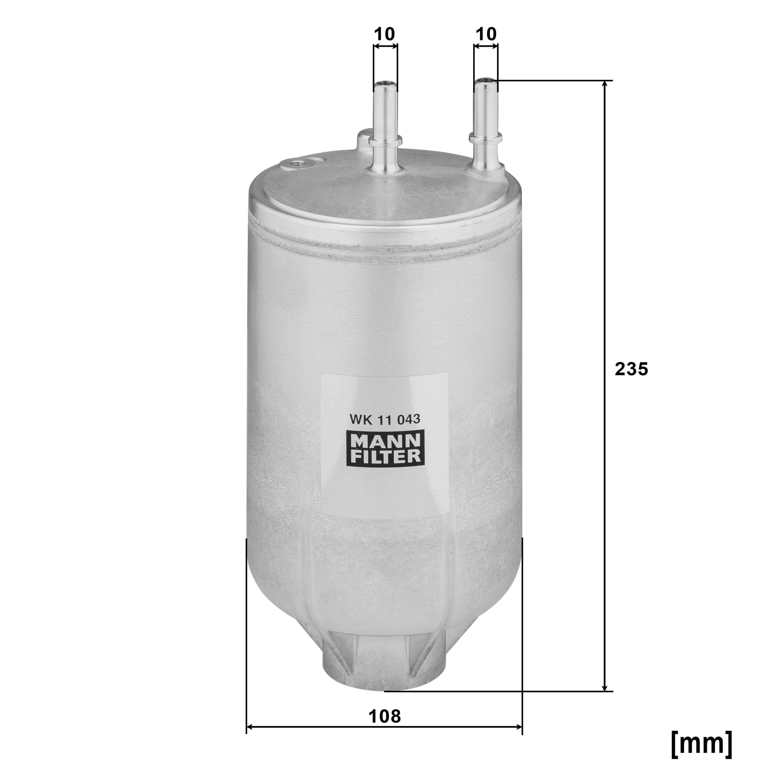 MANN-FILTER, WK 11 043 Filtro de combustible | Para Turismos, Protección sistema combustible, Protección inyectores, Combustible limpio, Calidad original OE