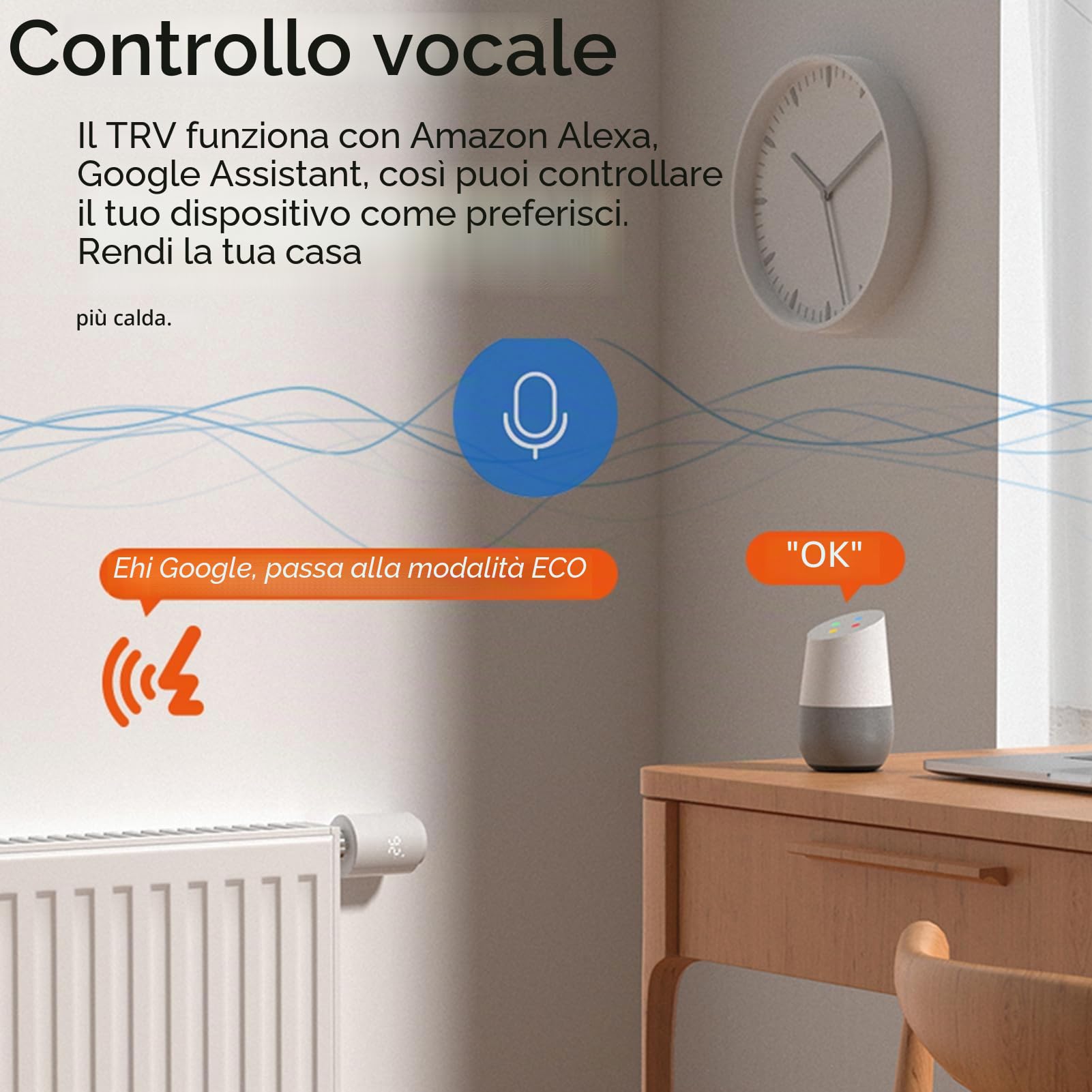 docooler Termostato Intelligente per radiatore Valvola intelligente del radiatore Valvola termostatica intelligente Display a LED che supporta l'app mobile di controllo del radiatore