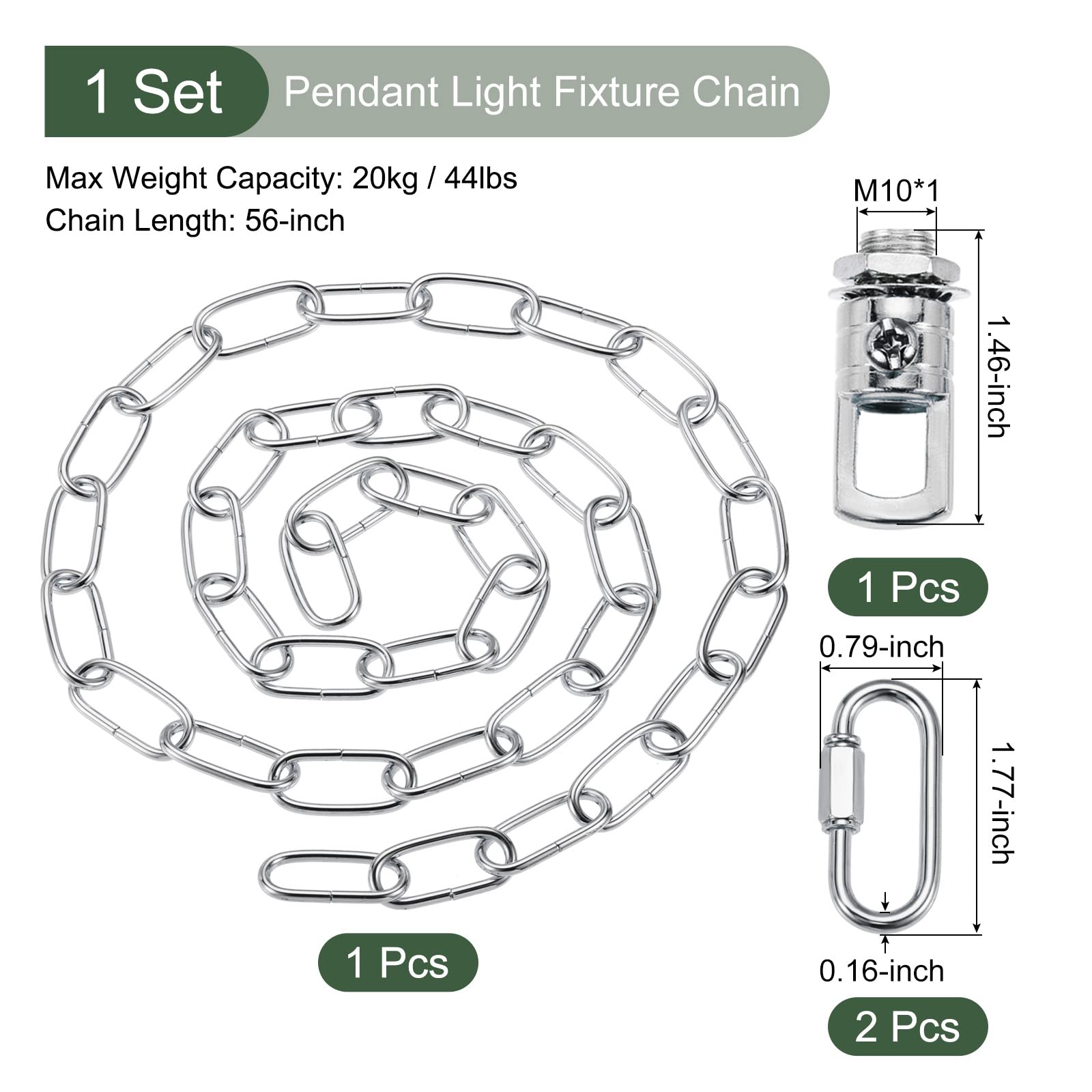 YOKIVE 1 Set Pendant Light Fixture Chain, 3 Thick Chandelier Hanging